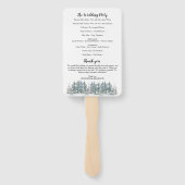 ウッドランドの森の結婚式のプログラムファン ハンドファン (裏面)