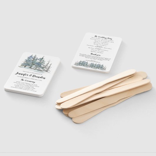 ウッドランドの森の結婚式のプログラムファン ハンドファン (組立なし)