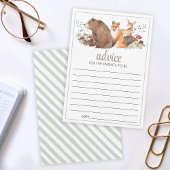 ウッドランドの森の赤ちゃんシャワーアドバイスカードの親 アドバイスカード