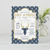 ウッドランドの森の赤ちゃんシャワー招待状、偽の箔 招待状 (スタンド正面)