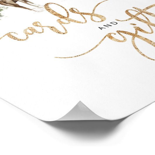 ウッドランドの森の鹿の冬のカードと贈り物 ポスター (角)