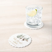 ウッドランドの森の鹿の冬の赤ちゃんシャワー ペーパーコースター (インサイチュ)