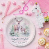 ウッドランドの森の鹿の冬の赤ちゃんシャワー ペーパープレート (パーティー)