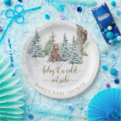 ウッドランドの森は冬の赤ちゃんシャワーを持つ ペーパープレート (パーティー)