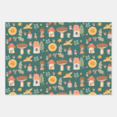 ウッドランドの森キノコ ラッピングペーパーシート (正面3)