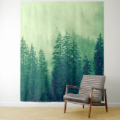 ウッドランドの森林の木の壁画の写真の背景 タペストリー (インサイチュ)