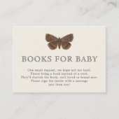 ウッドランドの植物学書で赤ちゃんシャワー用 エンクロージャーカード (正面)