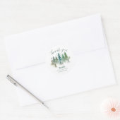 ウッドランドの水彩画 ベビーシャワー ラウンドシール (封筒)
