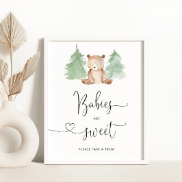 ウッドランドの熊のベビーは甘いトリートポスター ポスター