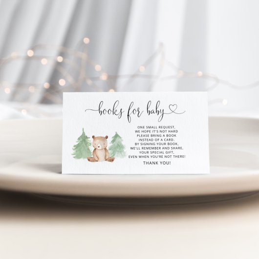 ウッドランドの熊のベビーチケットの囲いカード エンクロージャーカード