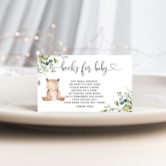 ウッドランドの熊のベビーチケットの囲いカード エンクロージャーカード