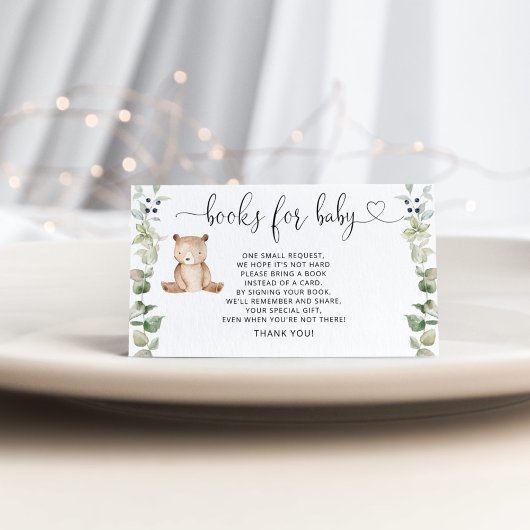 ウッドランドの熊のベビーチケットの囲いカード エンクロージャーカード