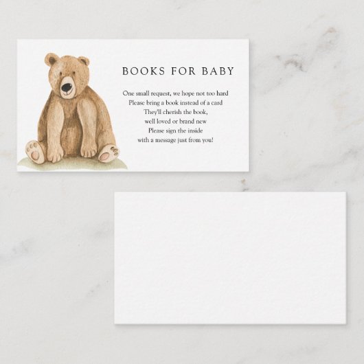ウッドランドの熊の本ベビー挿入カード エンクロージャーカード (正面/裏面)