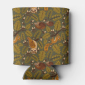 ウッドランドの生き物と離れのパターン 缶クーラー (裏面)