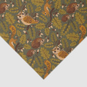 ウッドランドの生き物と離れのパターン 薄葉紙 (詳細)