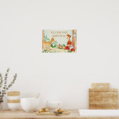 ウッドランドの生き物の動物の鹿キツネうさぎフクロウのアート ポスター (キッチン)