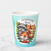 ウッドランドの生き物の森の動物の赤ちゃんシャワー 紙コップ (正面)