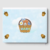 ウッドランドの生き物をテーマにした少年の赤ちゃんシャワー ゲストブック (裏面)