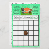 ウッドランドの生き物をテーマにした赤ちゃんシャワーゲーム (正面/裏面)