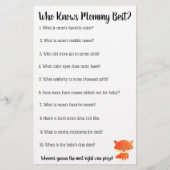 ウッドランドの生き物をテーマにした赤ちゃんシャワーゲーム チラシ (裏面)