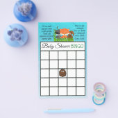 ウッドランドの生き物をテーマにした赤ちゃんシャワーゲーム チラシ (シングル)