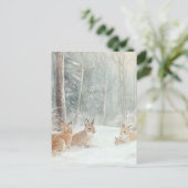 ウッドランドの生き物ウサギ ポストカード (スタンド正面)