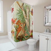 ウッドランドの紅葉の間のフクロウ シャワーカーテン (インサイチュ)
