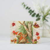 ウッドランドの紅葉の間のフクロウ ポストカード (スタンド正面)