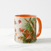 ウッドランドの紅葉の間のフクロウ マグカップ (正面右)