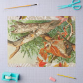 ウッドランドの紅葉の間のフクロウ 薄葉紙 (クラフト)