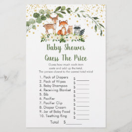 ウッドランドの緑は、価格ベビーシャワーゲームを推測