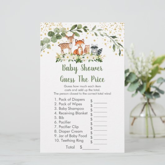 ウッドランドの緑は、価格ベビーシャワーゲームを推測