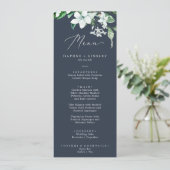 ウッドランドの緑 |ネイビーブルー結婚のディナーメニュー メニュー (スタンド正面)