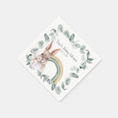 ウッドランドの緑 |森の動物と虹 スタンダードカクテルナプキン (角)