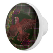 ウッドランドの葉とパープルフィンチ セラミックノブ (右)