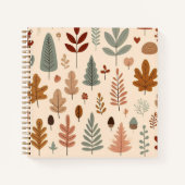 ウッドランドの葉のスパイラルノート ノートブック (正面)
