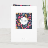 ウッドランドの葉のパターン感謝祭の写真 シーズンカード (裏面)