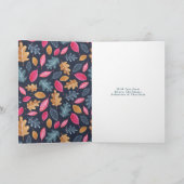 ウッドランドの葉のパターン感謝祭の写真 シーズンカード (内部)