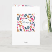 ウッドランドの葉のパターン感謝祭の写真 シーズンカード (裏面)