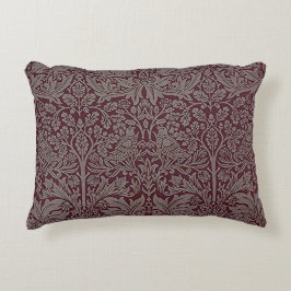 ウッドランドの葉赤うさぎウィリアム・モリス模様 アクセントクッション