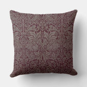 ウッドランドの葉赤うさぎウィリアム・モリス模様 クッション (裏面)