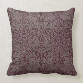 ウッドランドの葉赤うさぎウィリアム・モリス模様 クッション