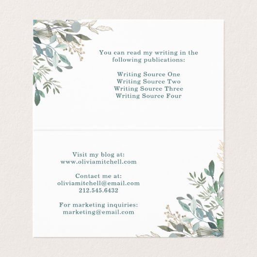 ウッドランドの葉 名刺 (内部フラット)