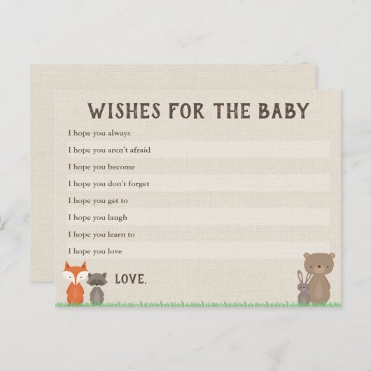 ウッドランドの赤ちゃんシャワーがベビーカードを希望 ポストカード (正面/裏面)