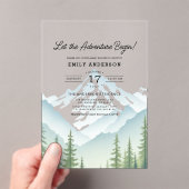 ウッドランドの赤ちゃんシャワーの冒険を始める アクリル招待状 (インサイチュ (ポータブル))