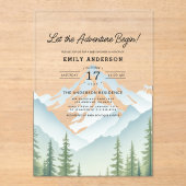 ウッドランドの赤ちゃんシャワーの冒険を始める アクリル招待状 (正面)