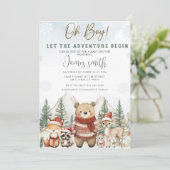 ウッドランドの赤ちゃんシャワーの冒険を始める 招待状 (スタンド正面)
