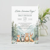 ウッドランドの赤ちゃんシャワーの冒険を始める 招待状 (スタンド正面)