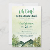 ウッドランドの赤ちゃんシャワーの冒険を始める 招待状 (正面)