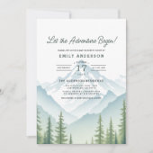 ウッドランドの赤ちゃんシャワーの冒険を始める 招待状 (正面)